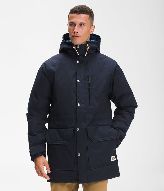 Plumifero The North Face Hombre Nieve Parka - Colombia IFANXL913 - Azules/Azul Marino